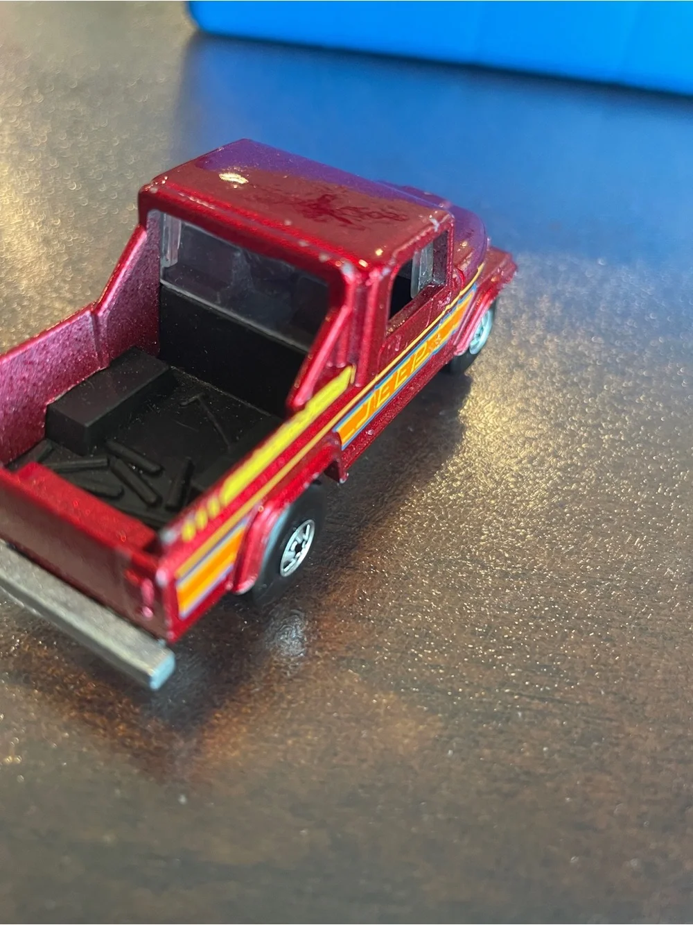 Vintage Hot Wheels 1982 Jeep Scrambler Metallic Red Truck Malaysia 2.75” Diecast